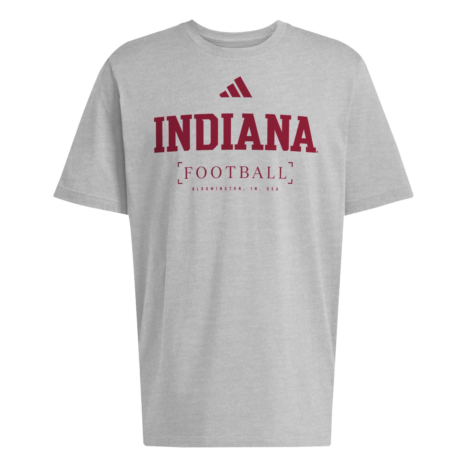 Indiana Hoosiers adidas Football Fresh T-Shirt – Grey - Front View