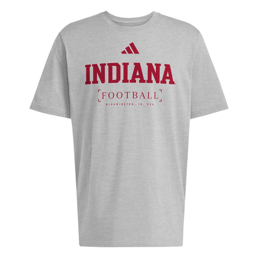 Indiana Hoosiers adidas Football Fresh T-Shirt – Grey - Front View