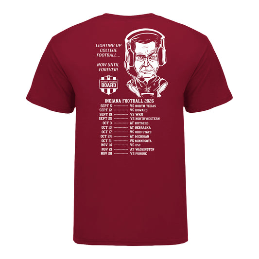 Indiana Hoosiers 2026 Student Football Schedule T-Shirt - Back View