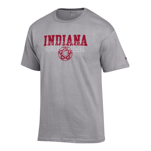 Indiana Hoosiers Soccer Grey Short Sleeve T-Shirt - Front View