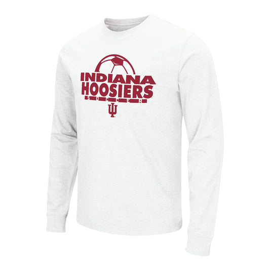 Indiana Hoosiers Soccer Long Sleeve White T-Shirt - Front View
