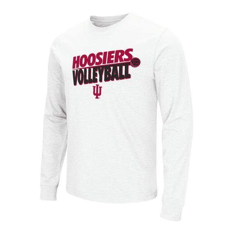 Indiana Hoosiers Volleyball Wordmark Long Sleeve White T-Shirt - Front View