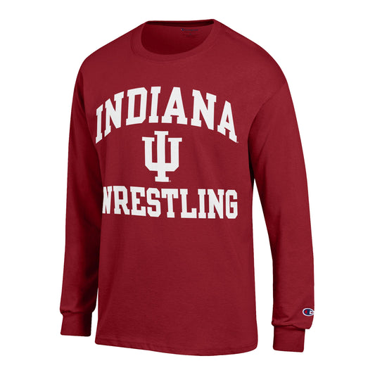 Indiana Hoosiers Wrestling Crimson Long Sleeve T-shirt - Front View