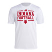 Indiana Hoosiers Adidas Football White T-Shirt - Front View