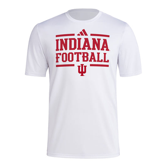 Indiana Hoosiers Adidas Football White T-Shirt - Front View