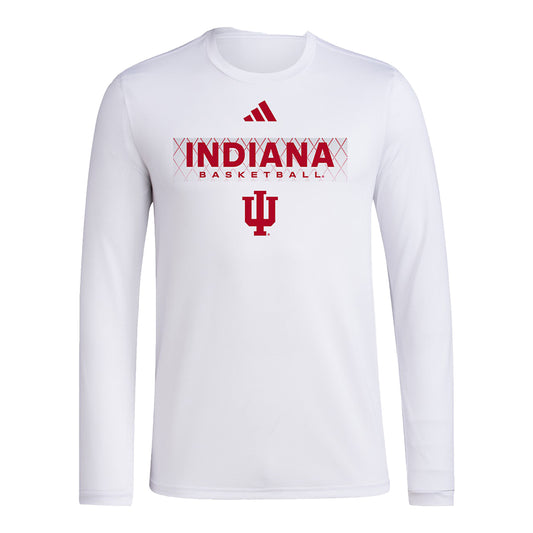 Indiana Hoosiers Basketball Long Sleeve White T-Shirt - Front View