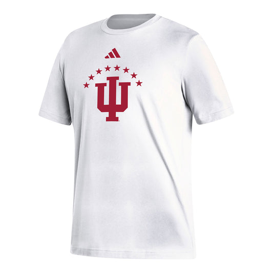 Indiana Hoosiers Adidas 8-Star Soccer White T-Shirt - Front View