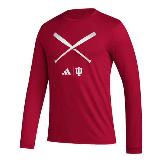 Indiana Hoosiers Adidas Baseball Bats Crimson T-Shirt - Front View