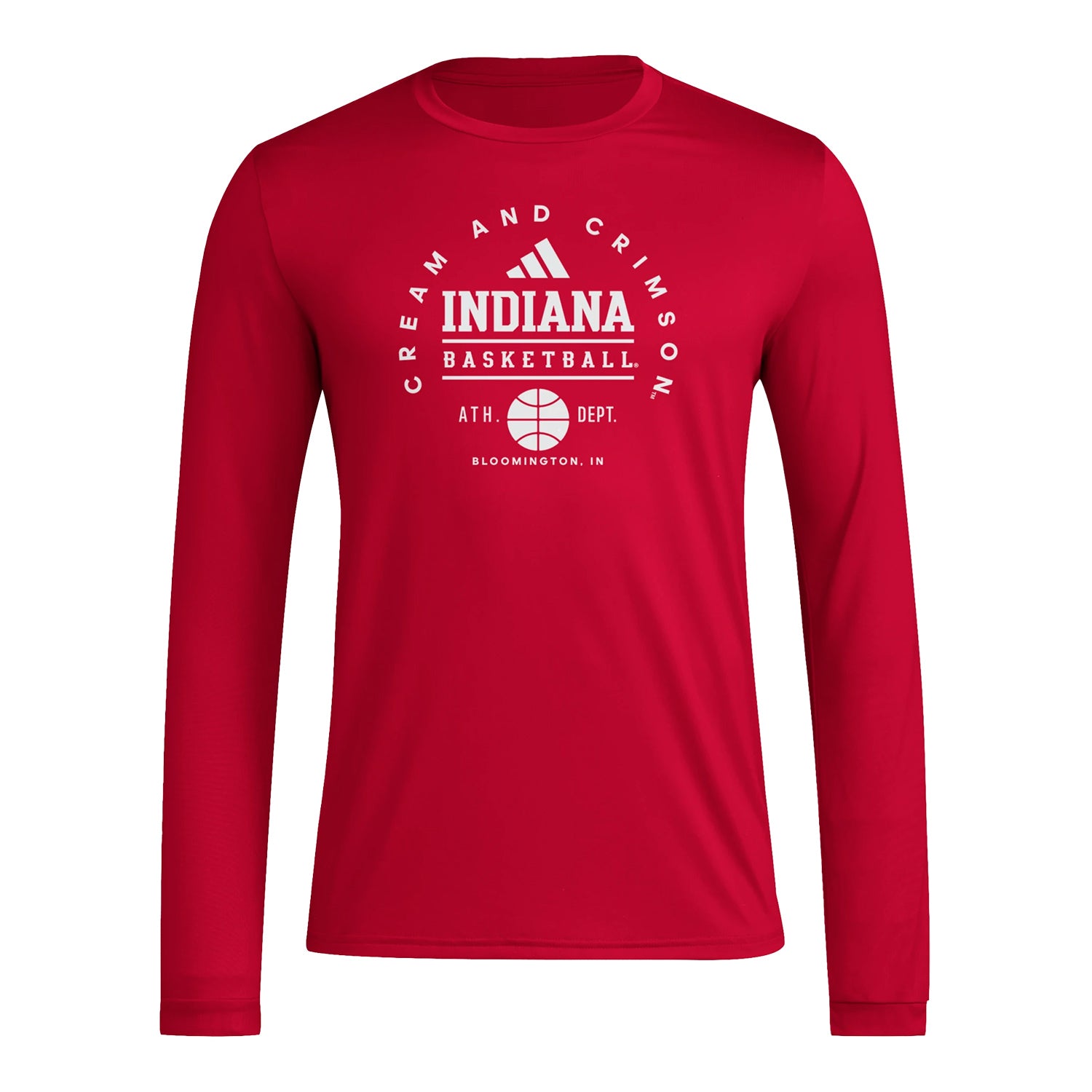 Indiana Hoosiers Basketball Long Sleeve Crimson T-Shirt - Front View