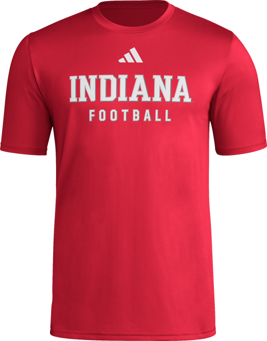 Indiana Hoosiers Football Adidas Practice T-Shirt - Front View