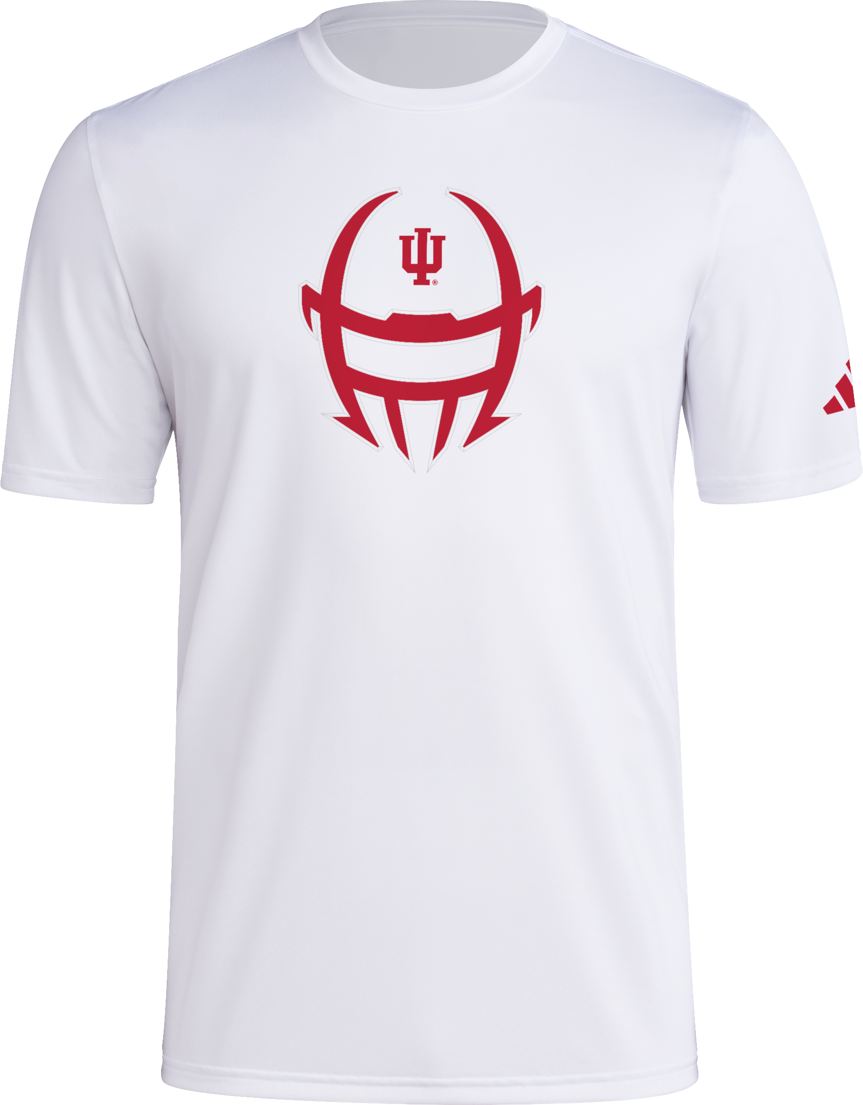 Indiana Hoosiers Football Adidas White Helmet Logo T-Shirt