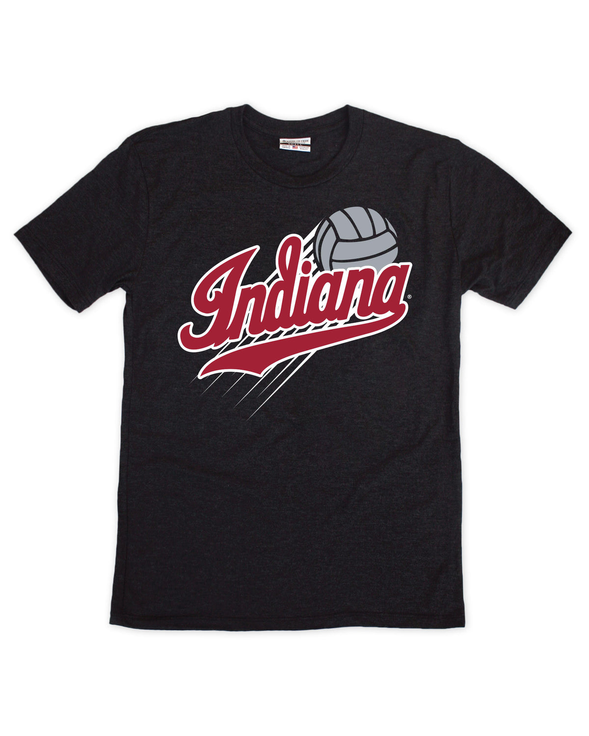 Indiana Hoosiers Volleyball Script Wordmark Black Tee - Front View