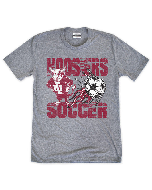 Indiana Hoosiers Soccer Retro Bison Graphic Tee - Front View