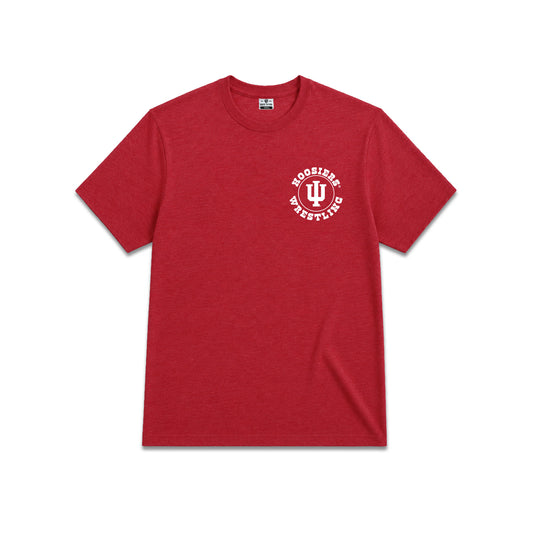 Indiana Hoosiers Wrestling Red State Outline Tee