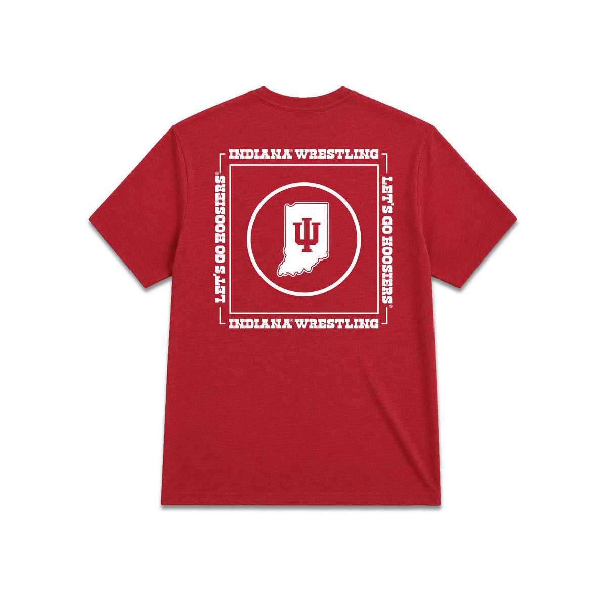 Indiana Hoosiers Wrestling Red State Outline Tee