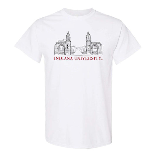 Indiana Hoosiers Sample Gates White T-Shirt - Front View