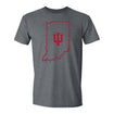 Indiana Hoosiers State Trident Heather Grey T-Shirt - Front View