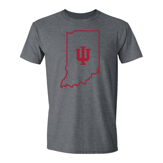 Indiana Hoosiers State Trident Heather Grey T-Shirt - Front View
