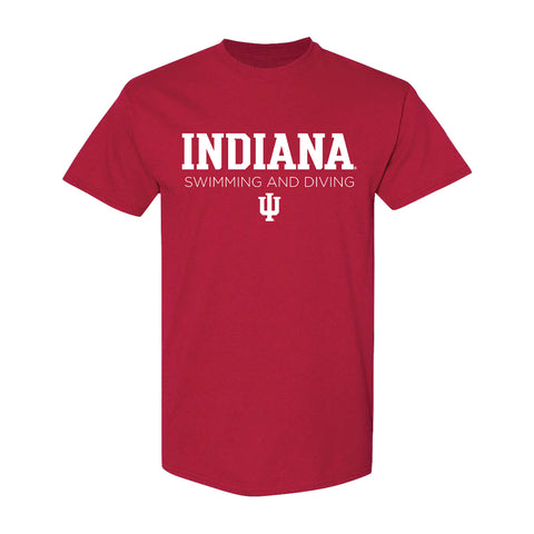 Indiana Hoosiers Swimming & Diving Crimson T-Shirt - Front View
