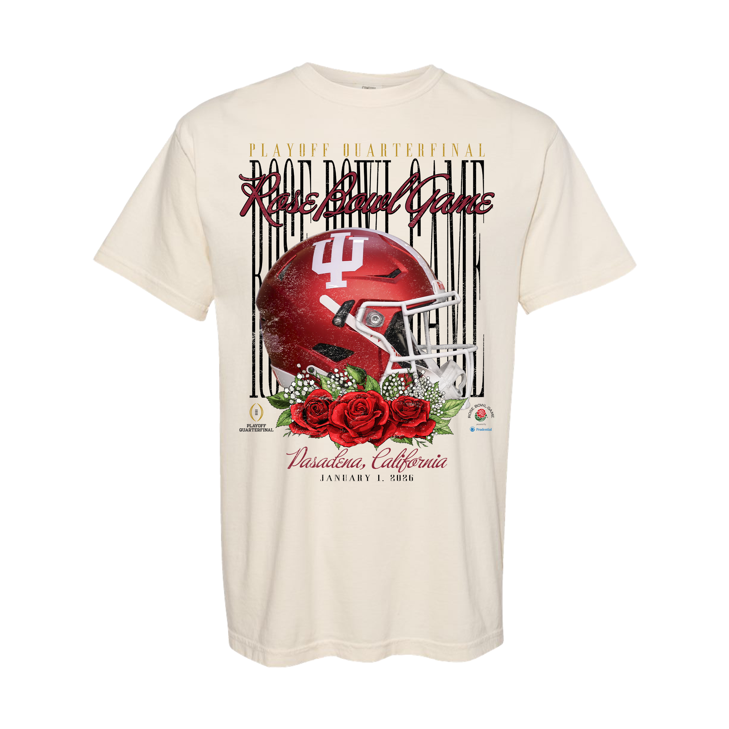 Indiana Hoosiers Something Inked 2026 Rose Bowl Vintage Helmet Graphic Tee