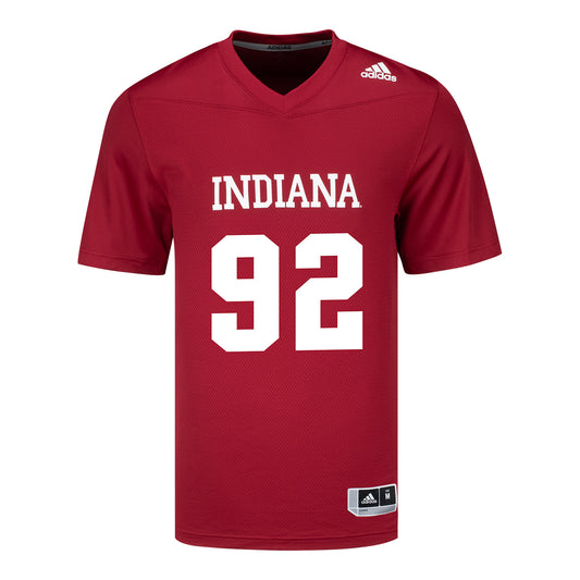 Indiana Hoosiers Adidas #92 Marcus Burris Crimson Student Athlete Football Jersey - Front View