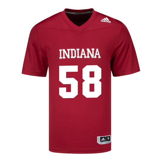 Indiana Hoosiers Adidas #58 Aden Cannon Crimson Student Athlete Football Jersey - Front View