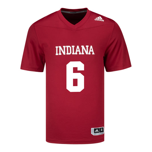 Indiana Hoosiers Adidas #6 Justice Ellison Crimson Student Athlete Football Jersey - Front View