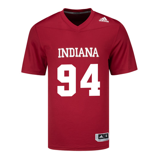 Indiana Hoosiers Adidas #94 James Evans Crimson Student Athlete Football Jersey - Front View