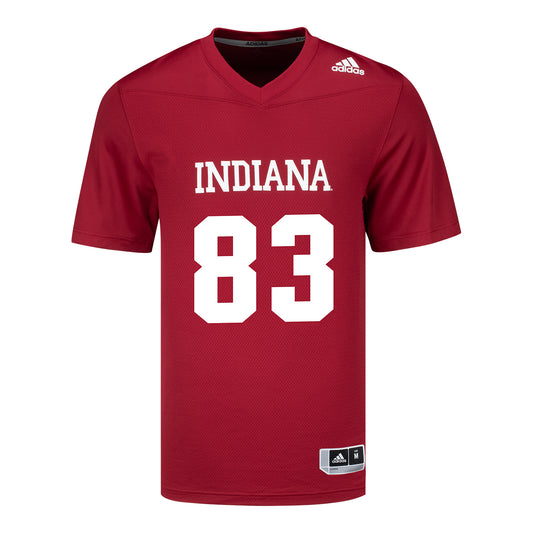 Indiana Hoosiers Adidas #83 Eli Jochem Crimson Student Athlete Football Jersey - Front View