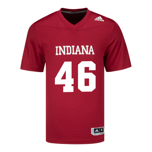 Indiana Hoosiers Adidas #46 Isaiah Jones Crimson Student Athlete Football Jersey - Front View