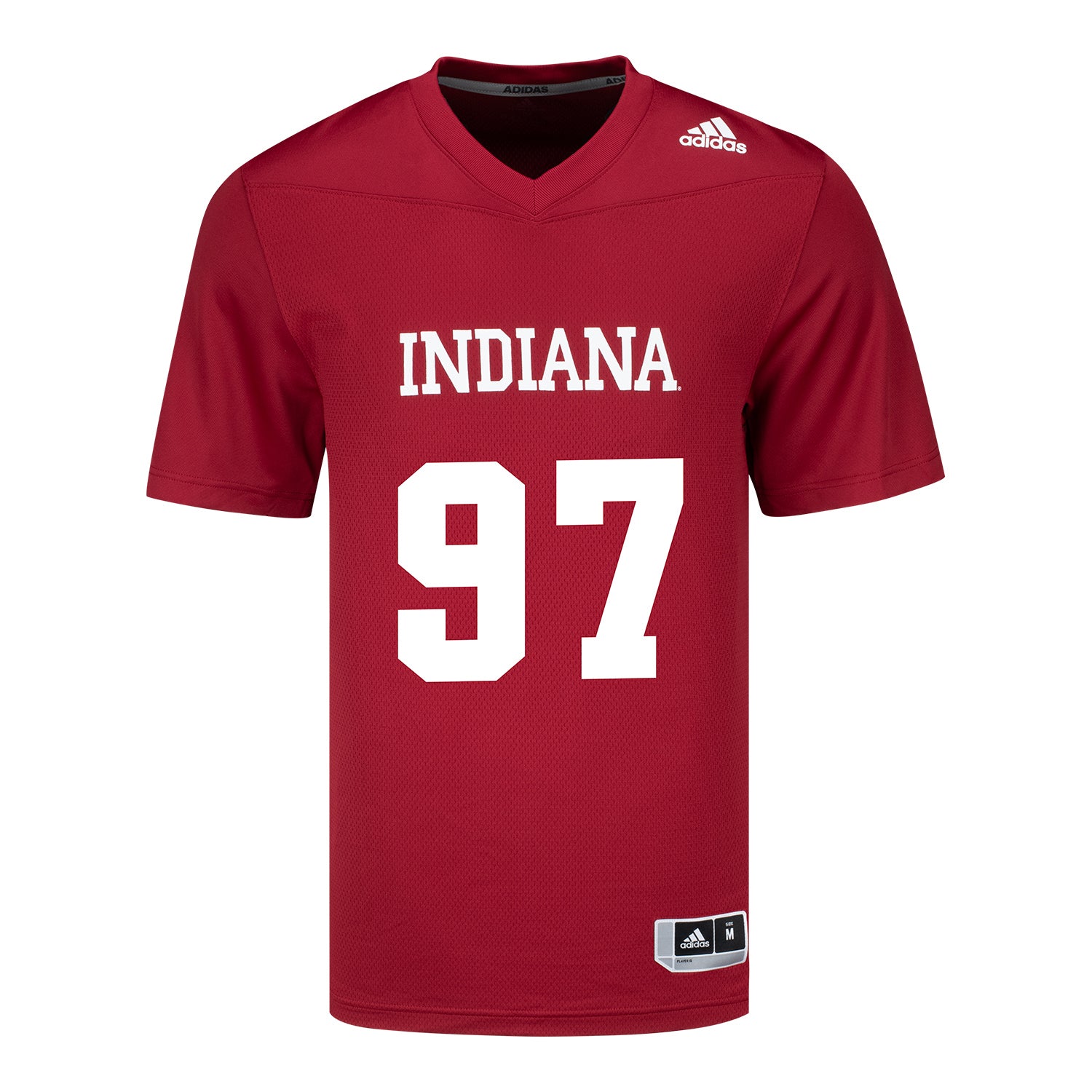 Indiana Hoosiers Adidas #97 Mario Landino Crimson Student Athlete Football Jersey - Front View