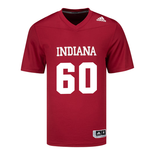 Indiana Hoosiers Adidas #60 Max Longman Crimson Student Athlete Football Jersey - Front View