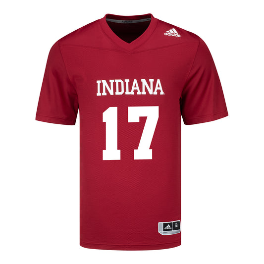 Indiana Hoosiers Adidas #17 Tyrik McDaniel Crimson Student Athlete Football Jersey - Front VIew