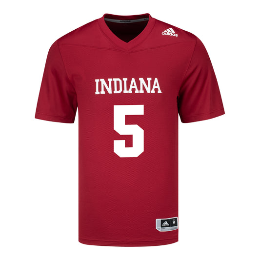 Indiana Hoosiers Adidas #5 Kobee Minor Crimson Student Athlete Football Jersey - Front View