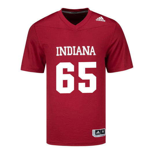 Indiana Hoosiers Adidas #65 Carter Smith Crimson Student Athlete Football Jersey - Front View