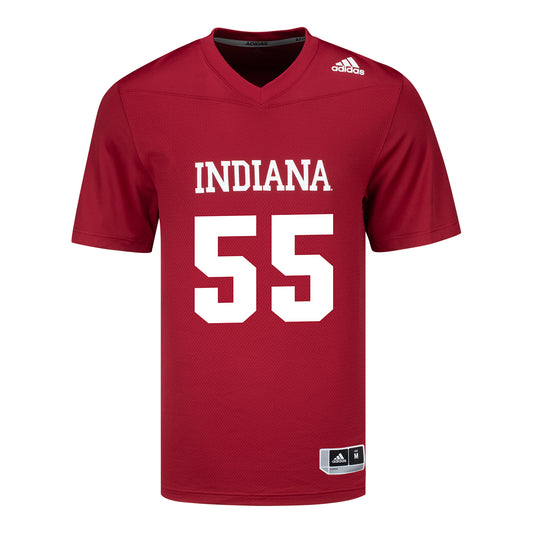 Indiana Hoosiers Adidas #55 Venson Sneed Crimson Student Athlete Football Jersey - Front View
