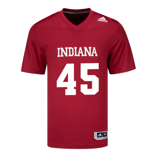 Indiana Hoosiers Adidas #45 Trey Walker Crimson Student Athlete Football Jersey - Front View
