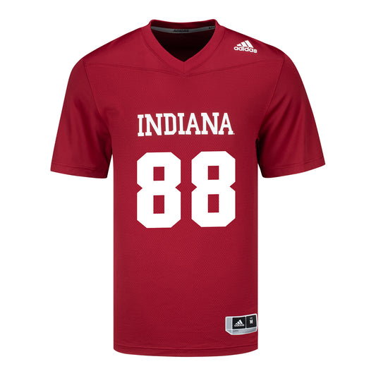 Indiana Hoosiers Adidas #88 Sam West Crimson Student Athlete Football Jersey - Front View