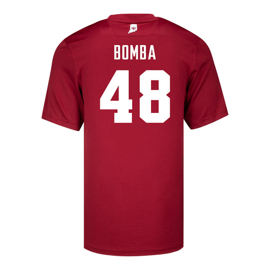 Indiana Hoosiers Adidas #48 James Bomba Crimson Student Athlete Football Jersey - Back View