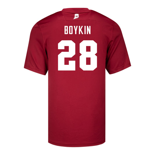 Indiana Hoosiers Adidas #28 Jaz Boykin Crimson Student Athlete Football Jersey - Back View