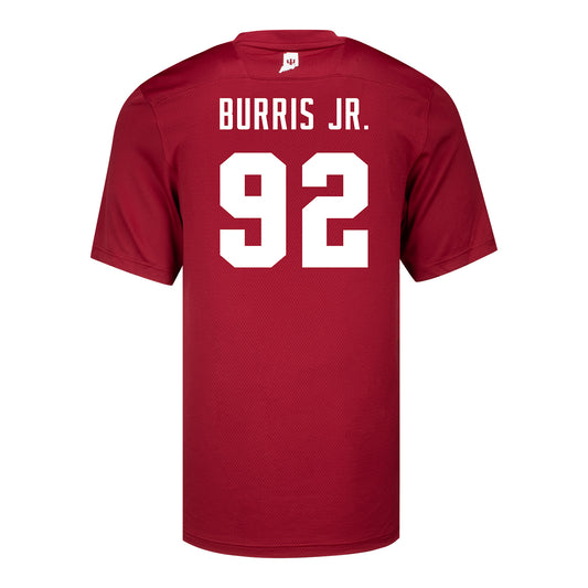 Indiana Hoosiers Adidas #92 Marcus Burris Crimson Student Athlete Football Jersey - Back View