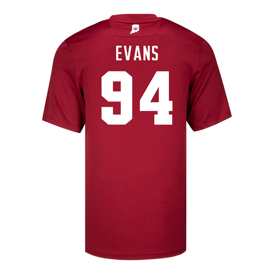 Indiana Hoosiers Adidas #94 James Evans Crimson Student Athlete Football Jersey - Back View