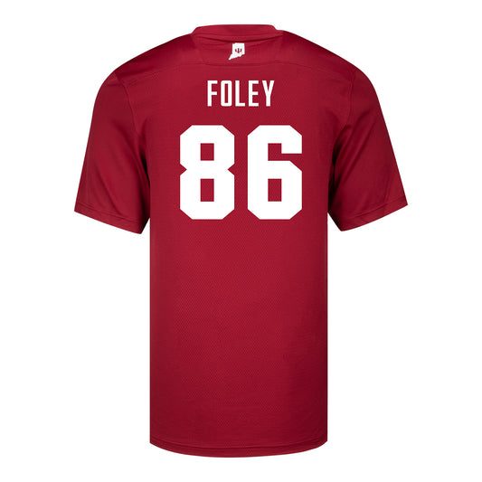 Indiana Hoosiers Adidas #86 Brody Foley Crimson Student Athlete Football Jersey - Back View
