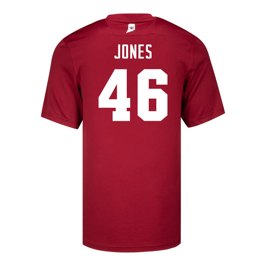 Indiana Hoosiers Adidas #46 Isaiah Jones Crimson Student Athlete Football Jersey - Back View