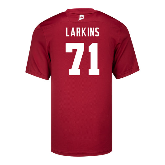 Indiana Hoosiers Adidas #71 William Larkins Crimson Student Athlete Football Jersey - Back View
