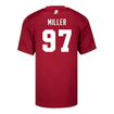 Indiana Hoosiers Adidas #97 Jaxon Miller Crimson Student Athlete Football Jersey - Back View