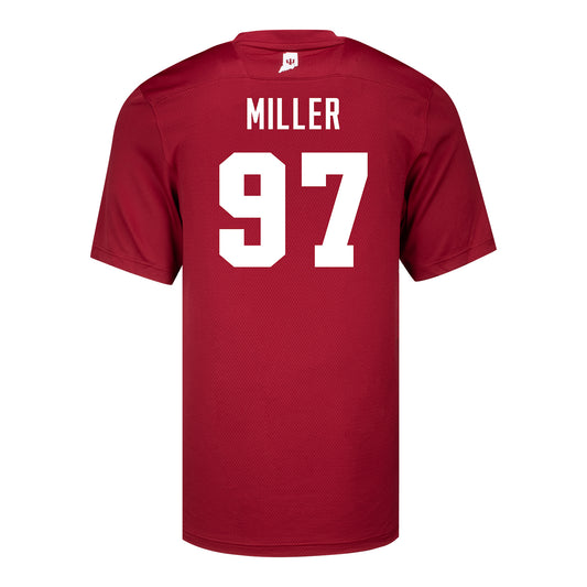 Indiana Hoosiers Adidas #97 Jaxon Miller Crimson Student Athlete Football Jersey - Back View