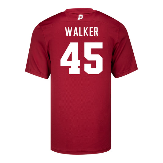 Indiana Hoosiers Adidas #45 Trey Walker Crimson Student Athlete Football Jersey - back View