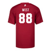 Indiana Hoosiers Adidas #88 Sam West Crimson Student Athlete Football Jersey - Back View