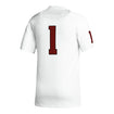 Indiana Hoosiers Adidas Football #1 Replica White Jersey - Back View